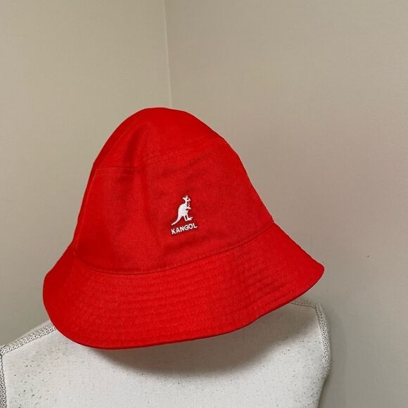 New Kangol red unisex Washed Bucket Hat size M main image 6